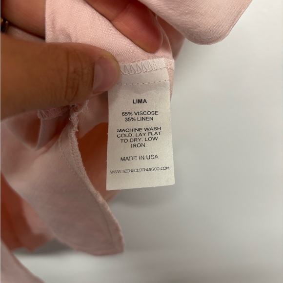 Niche Nilgun Derman Pink Linen Blend Lagenlook Tunic Top Size Medium - Picture 6 of 6